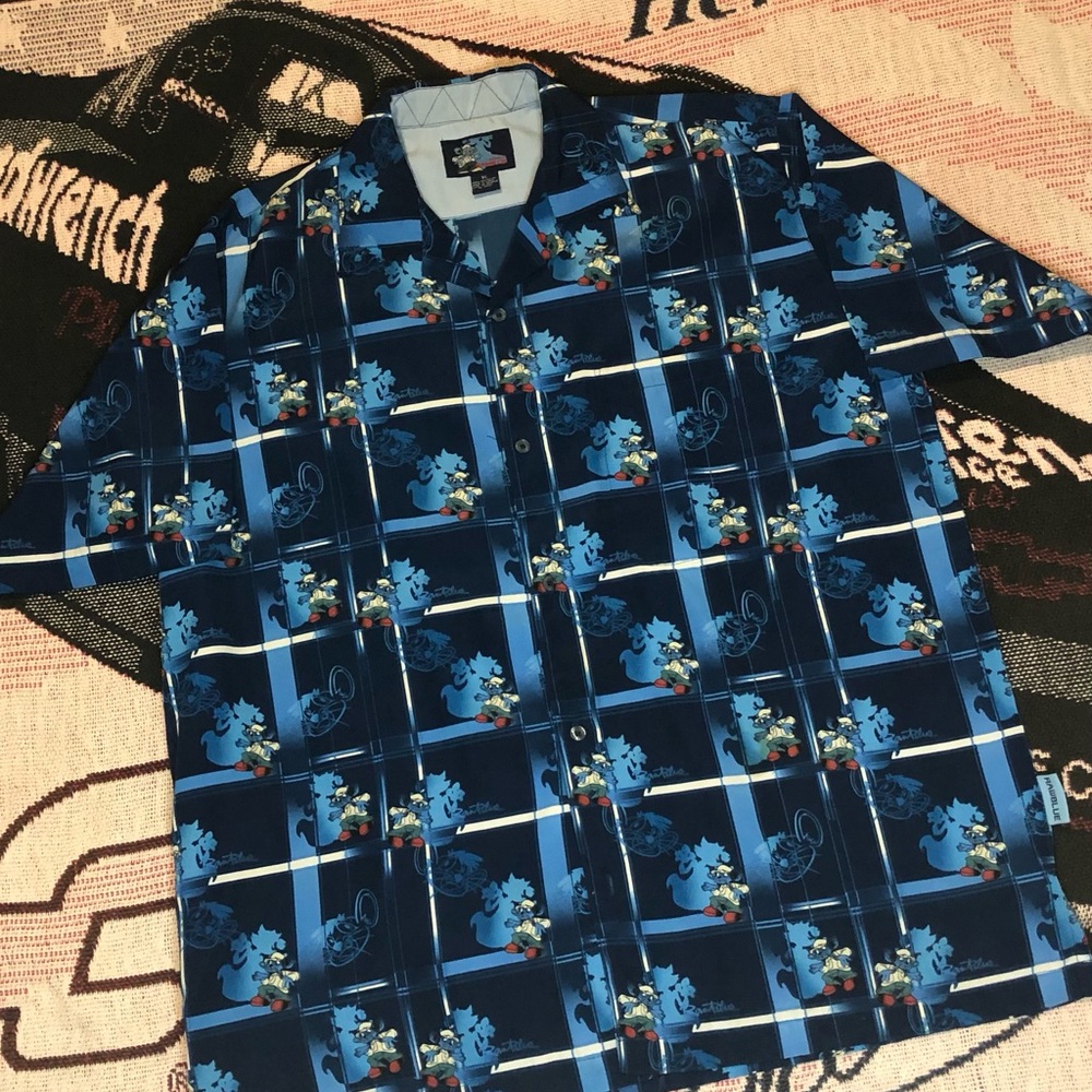 Raw blue short sleeve button up